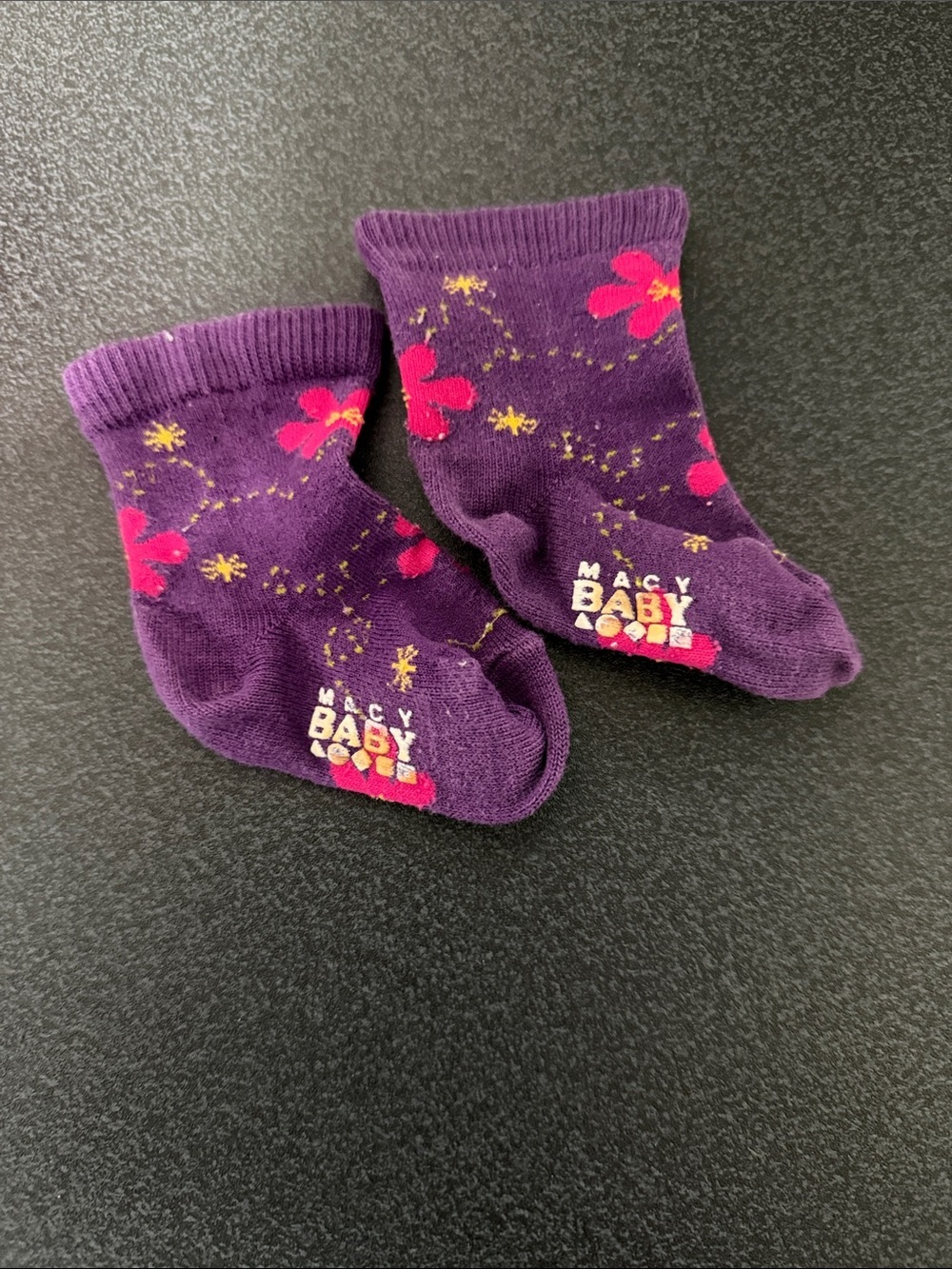 Macy Baby Purple Floral Infant Socks 90’s